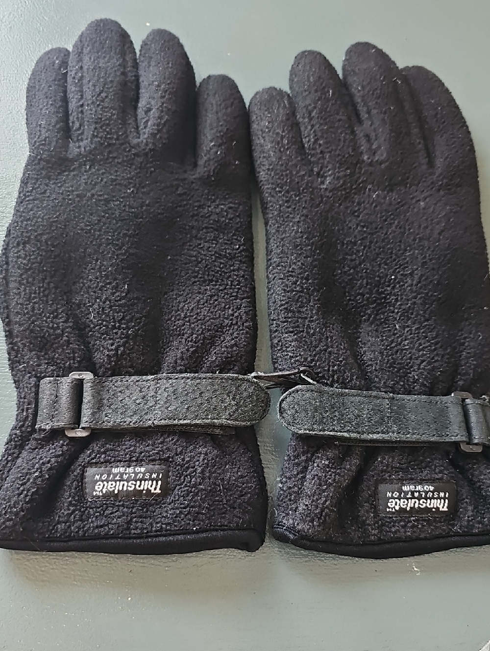 Thinsulate Insulation 40 Gram Fleece Gloves‎ Mens Size M/L Black Winter Warm